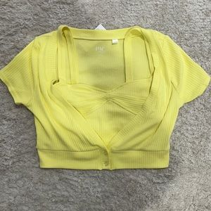 Yellow crop top from PacSun